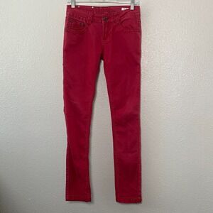 Rose Royce Y2K Red Skinny Jeans 26 Juniors 3/4 Emo Scene Gothic Grunge 2000s